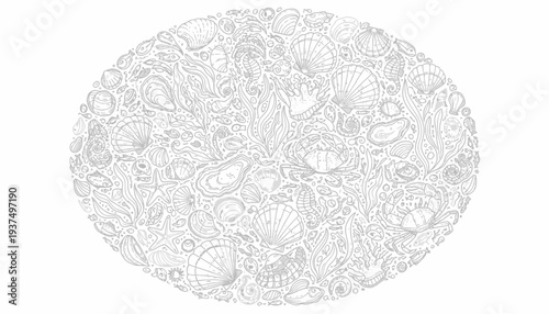 Intricate ocean-themed mandala design with various sea creatures.