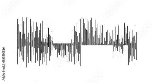 Abstract graphic illustration of sound waveform on white background