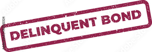 Obraz na plátně Grungy dark red rectangular stamp with textured edges showing the words delinque