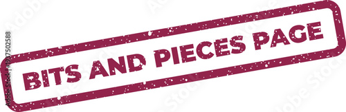 Fotografi Grungy effect stamp with bold text Bits and Pieces Page for diverse content sect