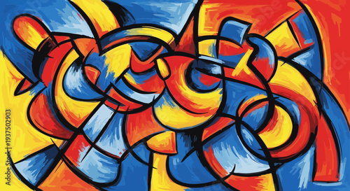 Abstract Artistic Painting with Vibrant Colors.