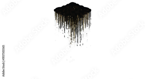 black cloud with rain pouring down, stormy weather