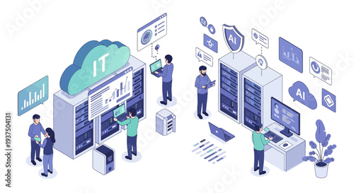 IT Professionals Working on Cloud Technology.