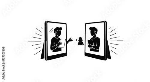 online communication social media concept illustration