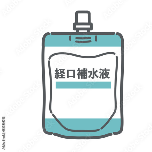 経口補水液（ゼリー飲料）のイラスト（熱中症・脱水対策グッズ）