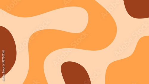 Abstract background with organic shapes and copy space. Modern aesthetic background with abstract fluid blobs. Minimalist boho design in brown and beige with blank copy space for text.