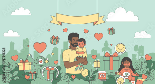 Thanks fathers day celebration loving family moment