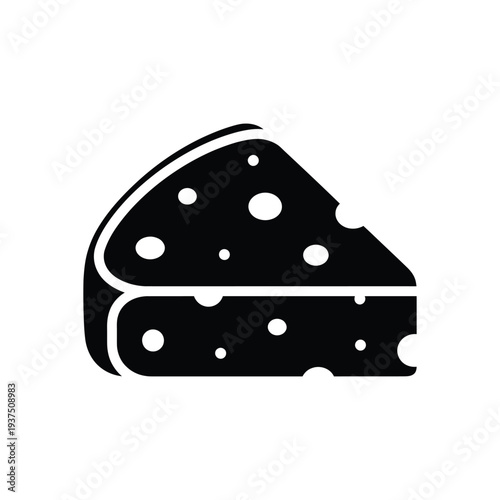 Slice of swiss cheese with holes, representing dairy product, food ingredient, snack, culinary item, and healthy eating, delicious cheese texture for gourmet dishes