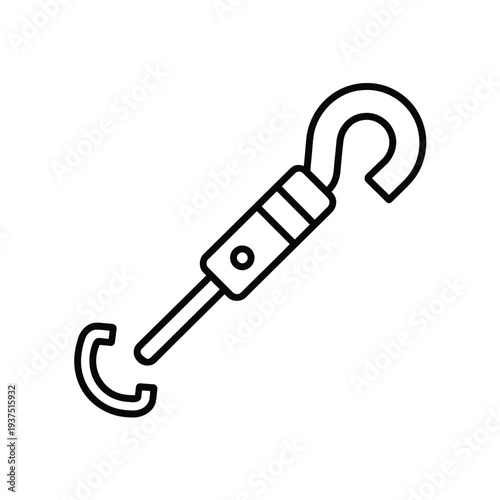 Tableau sur toile Simple black and white line drawing of a grappling hook