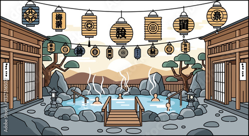 Japanese Onsen Hot Spring Resort