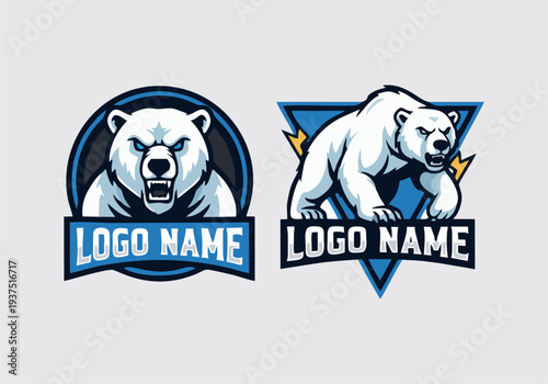 polar bear vector illustration, mascot logo, esport logo