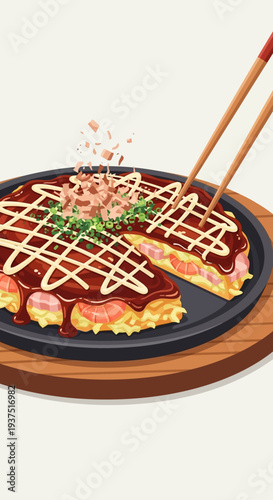 Okonomiyaki Japanese Food