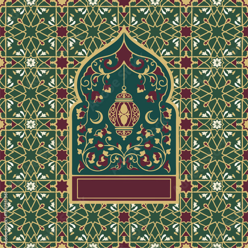 seamless pattern with oriental ornaments, arabic background