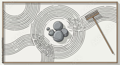 Zen Garden Rake and Stones