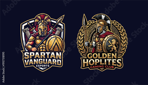 gladiator spartan mascot, esport logo