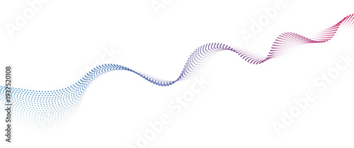 Flowing Dot Wave halftone gradient pattern on transparent background
