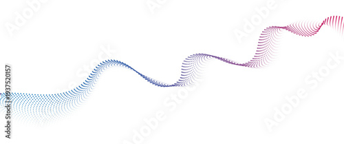 Flowing Dot Wave halftone gradient pattern on transparent background
