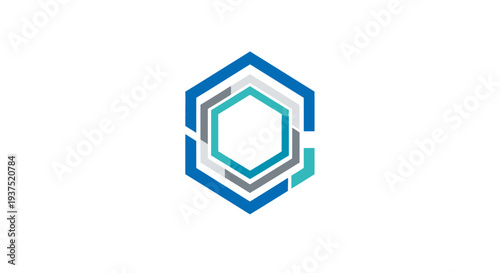 Abstract Hexagon Network Connection Technology Concept