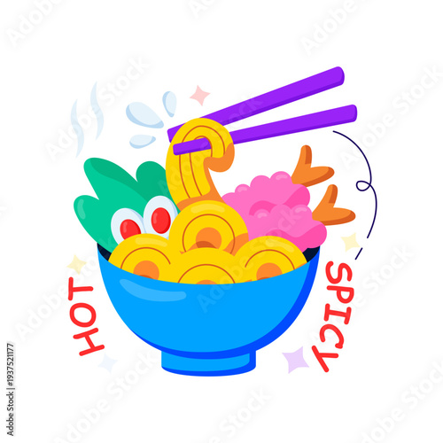 A yummy illustration of pasta bowl 