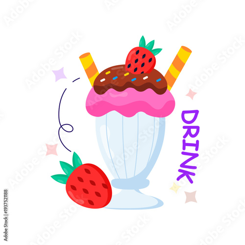 Modern design illustration of milkshake 