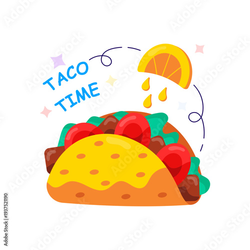 A mouth watering illustration of taco 