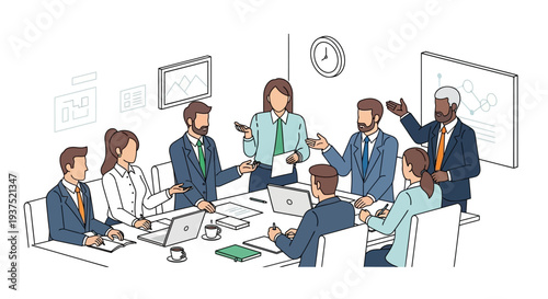 Business Professionals in Meeting Room Discussion.