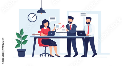 Business Professionals Working Together on Laptops.