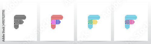 Horizontal Vertical Diagonal Lines Letter Initial Logo Design F