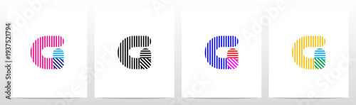 Horizontal Vertical Diagonal Lines Letter Initial Logo Design G