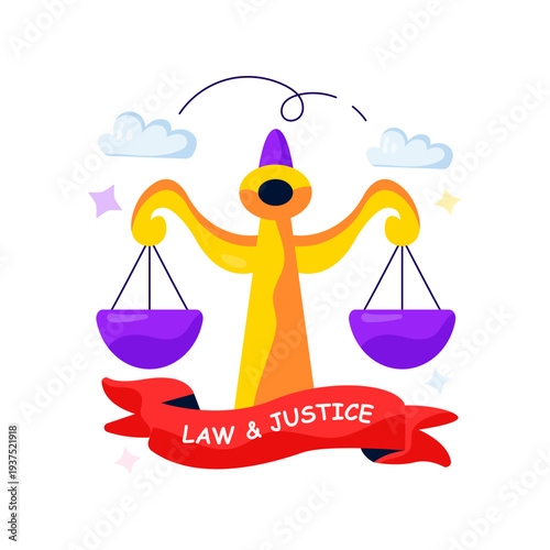 Unique design illustration of justice 