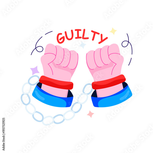 Flat design illustration of arrest 