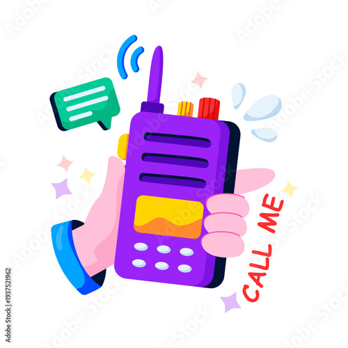 A unique design illustration of walkie talkie 