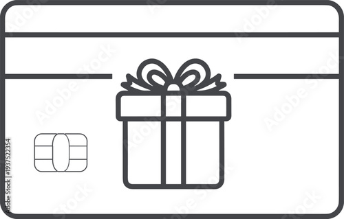 Gift card with present illustration