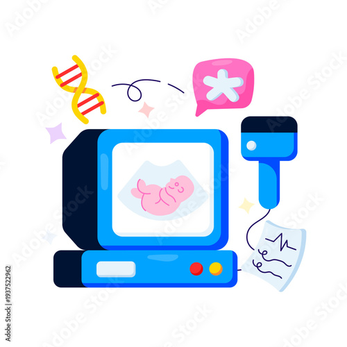 Modern design illustration of ultrasound