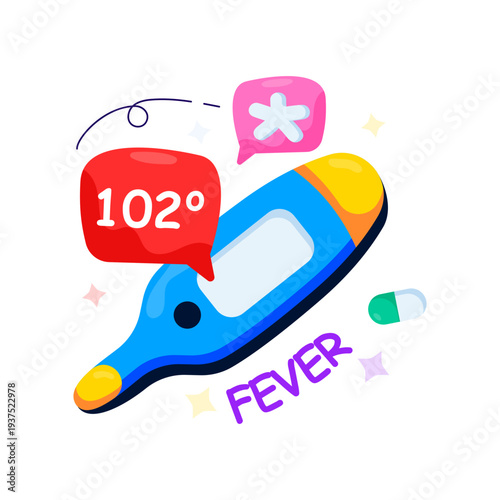 Modern design illustration of fever checking 