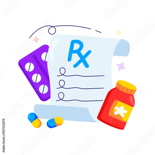 Trendy design illustration of prescription