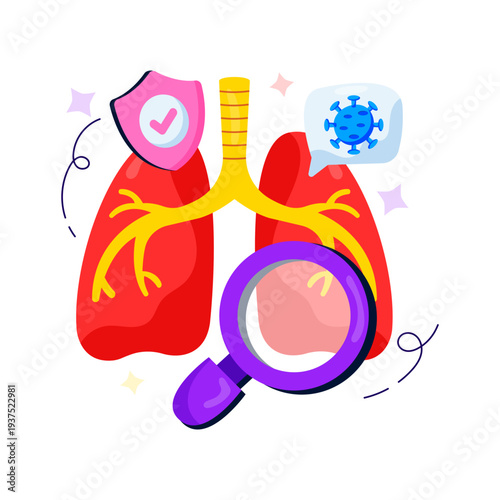 Modern design illustration of lungs diagnosis 