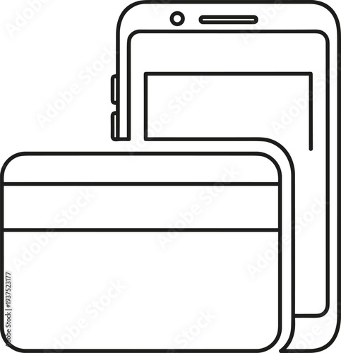 Smartphone and credit card illustration