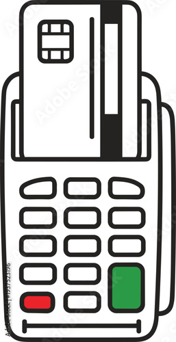 Payment terminal with chip card and keypad