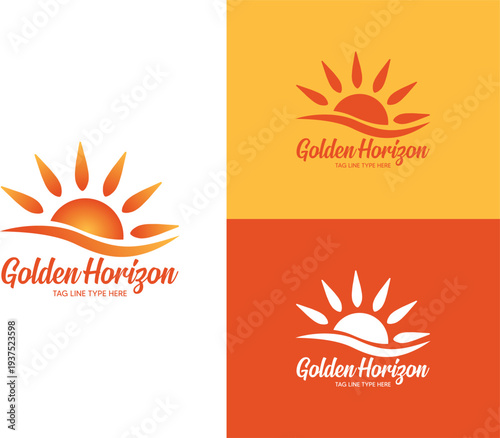 Golden Horizon Logo, Sun rise Logo, Nature logo Design