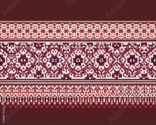 Photos Intricate geometric pattern with maroon and white color scheme