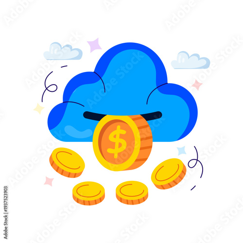Trendy vector design of cloud earnings