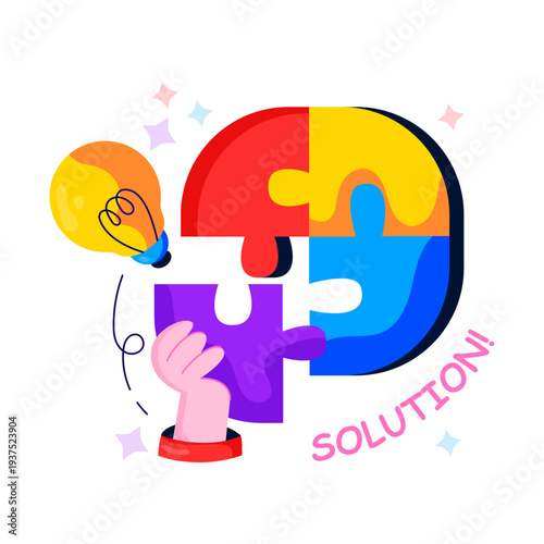 An illustration design of problem solution 