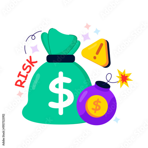 Editable design illustration of financial risk