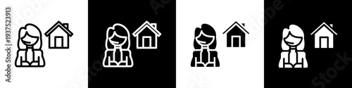 Agent black and white icon design concept