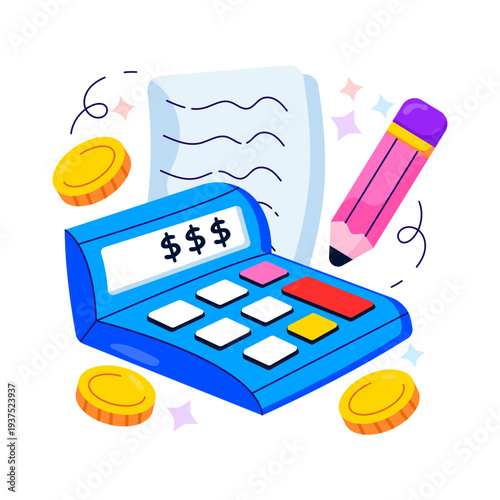 Trendy vector design of financial calculation