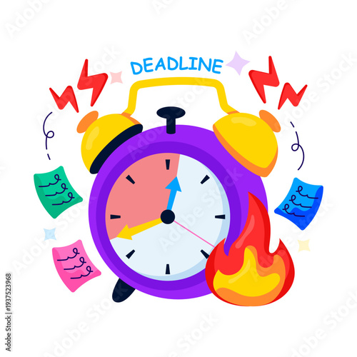 A flat design illustration of deadline bump