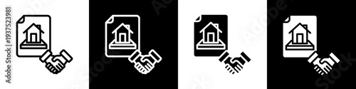 Deal black and white icon design concept