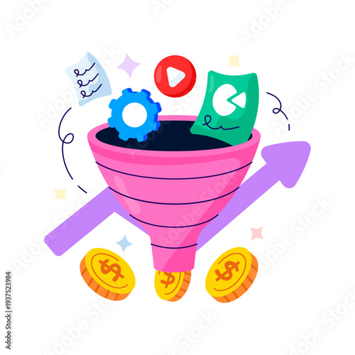 Modern design illustration of sales funnel 