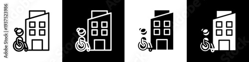Tenant black and white icon design concept
